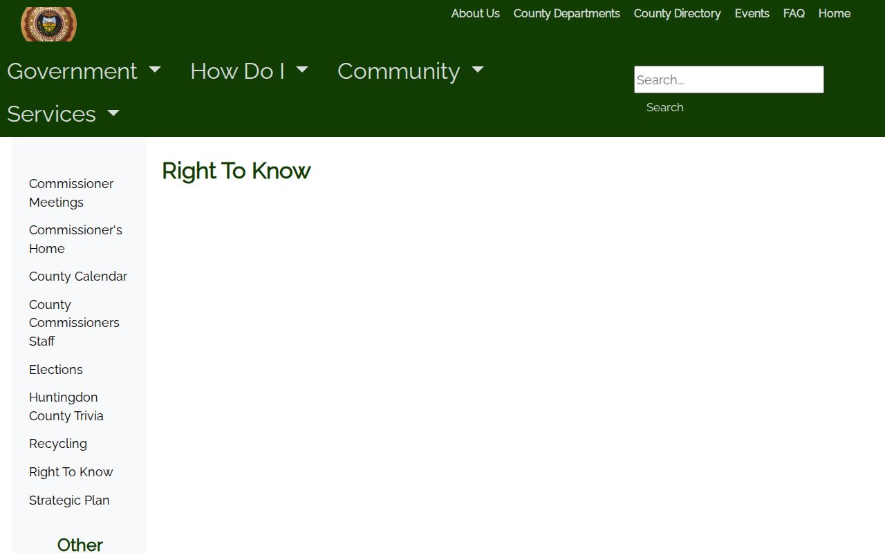 Huntingdon County released inmate record request page